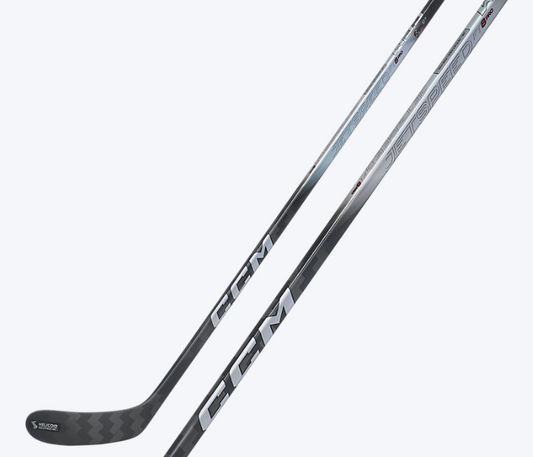 CCM Jetspeed FT8 Pro pro stock hockey stick in black with silver and white accents