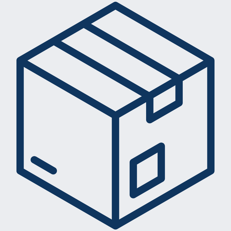 Icon of a cardboard box representing bulk hockey stick orders